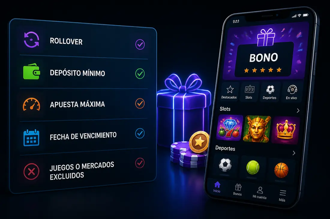 Bonos de casino, rollover, depósitos y límites